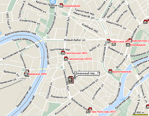 Mapa Embajada Chile en Moscu