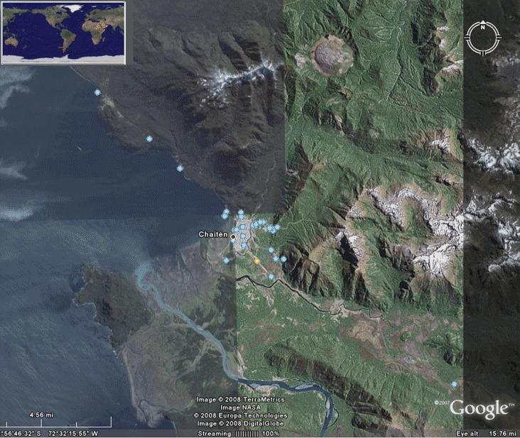 Chaitan - Volcan - Ubicación - Mapas (Imagen: 732x617)