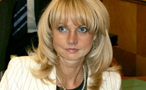 Tatiana Gólikova, de 43 años, y esposa del ministro de Energía Viktor Khristenko - Ministerio de Sanidad y Desarrollo Social